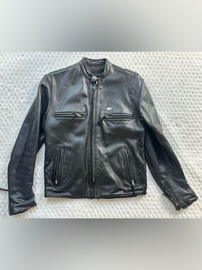 Harley-Davidson Black Leather Bomber Jacket